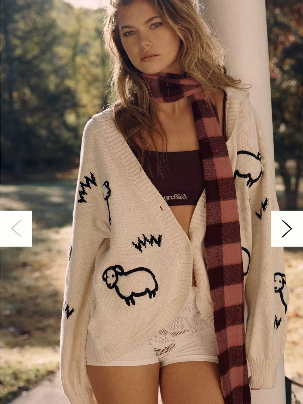 LyreBird Embroidered Sheep Cardigan size s